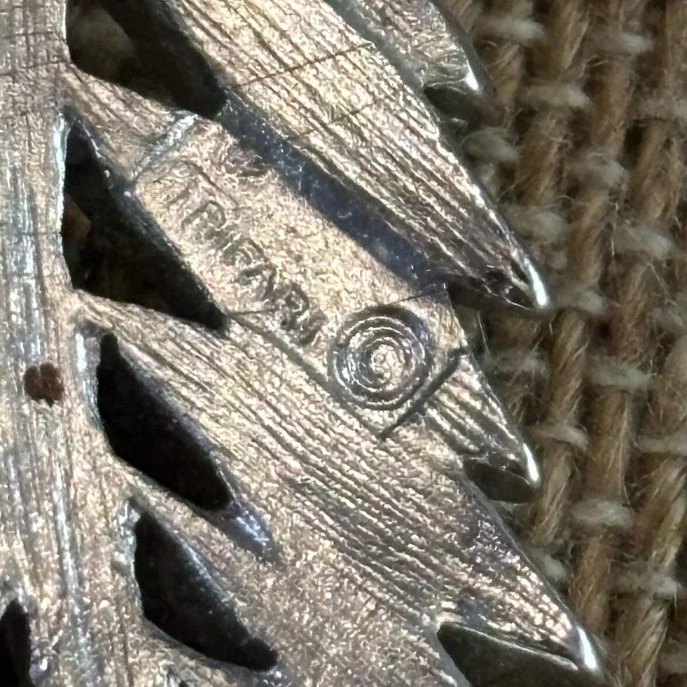 Vintage Trifari Fern Leaf Brushed Silver Tone Brooch